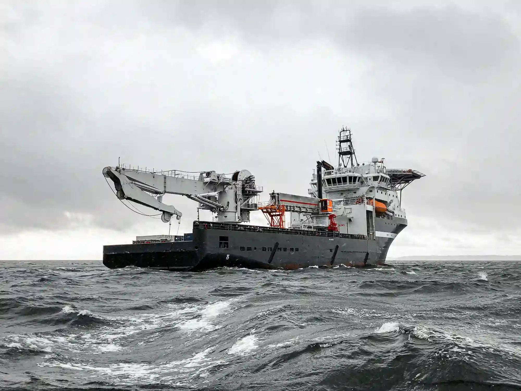 A Survey Vessel in the middle of the sea conducting offshore seismic solutions in Malaysia.